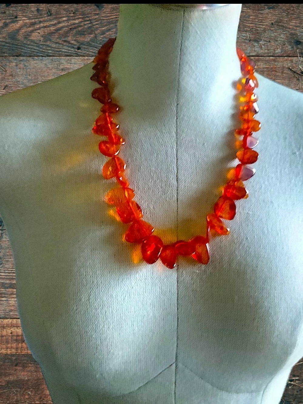 Handcrafted Amber Chip Necklace -